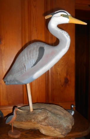 Wood egret decoy  for auction 